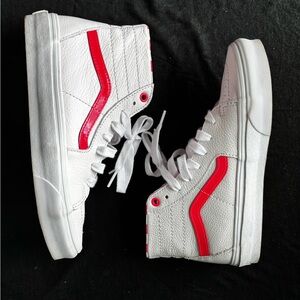 Vans Sk8-Hi Tapered High-Top Sneakers White with Red Stripe